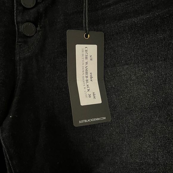 Just Black Tyra High Rise Button Front Roll Cuff Shorts - Picture 4 of 7